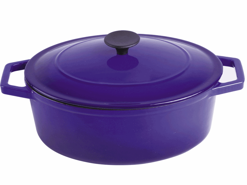 cast iron blue enameled oval casseroles