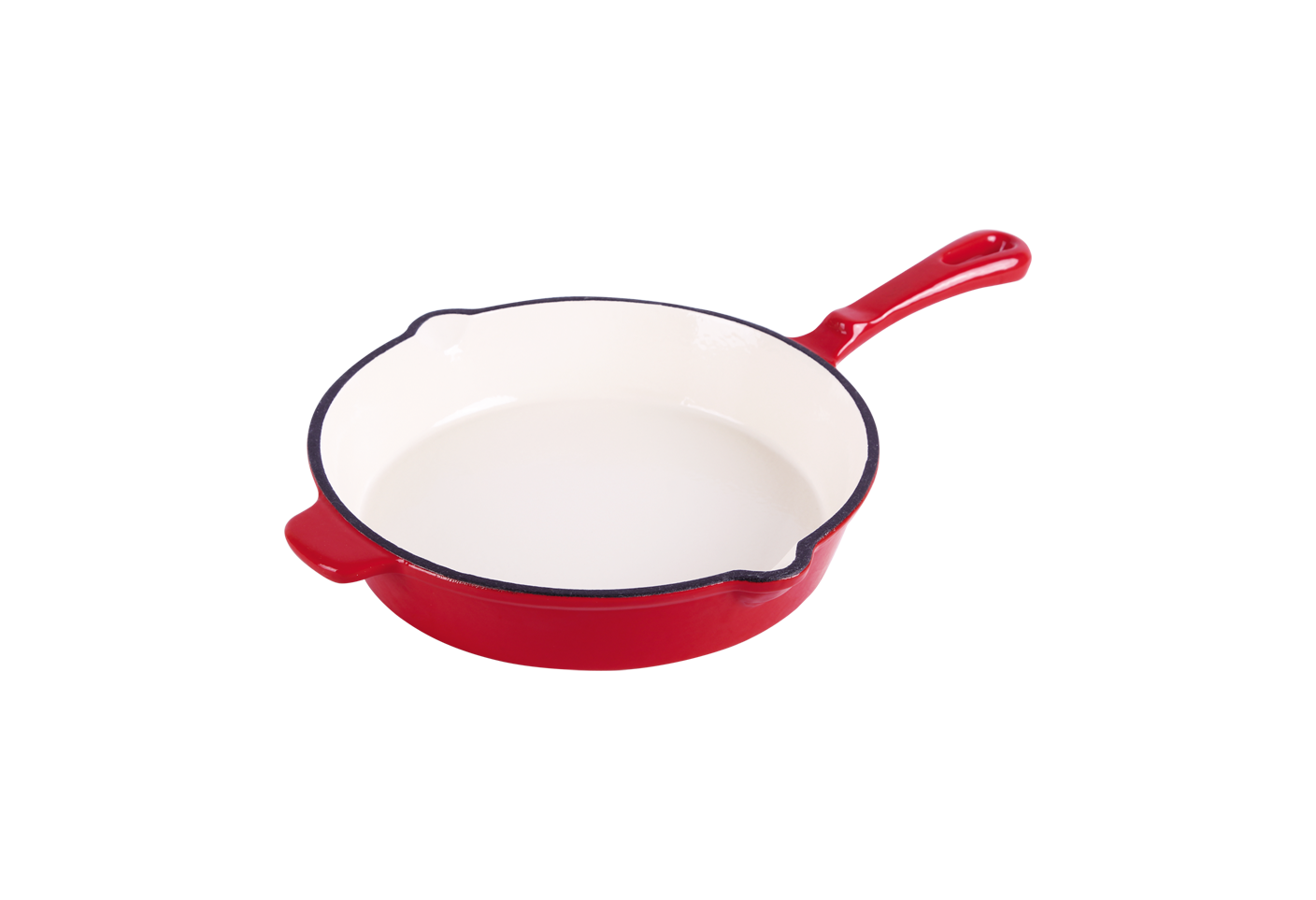 cast iron red enameled fry pans 26cm
