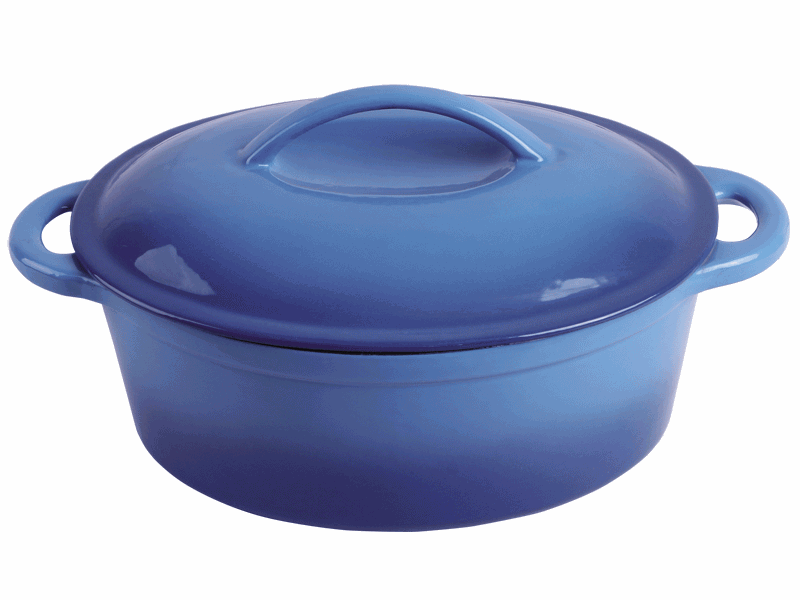 cast iron blue enameled casserole