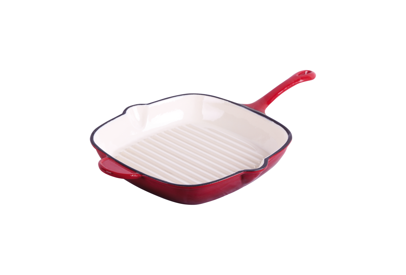cast iron red enameled skillet 28cm Featured Image