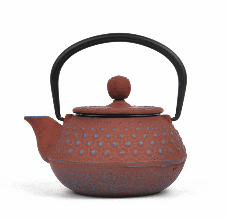 Cast iron teapot enameled