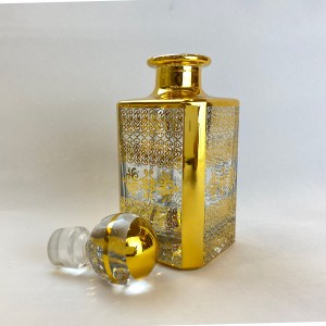 New Arrival Colorful uv engraving alcohol resist glass lid essential oil shop display Attar Crystal Bottle