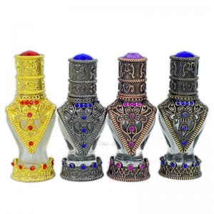 Dubai fancy 8ml essential oil bottle attar glass perfume bottle wholesale