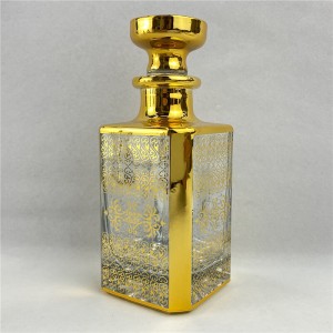 150ml gold silver painting glass decanter for attar perfume oil display