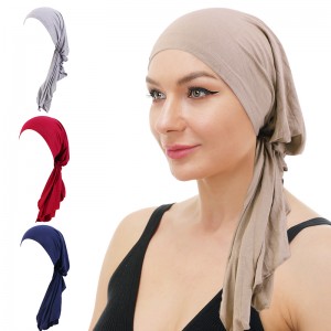 Wholesale High Quality baby head wrap Factory –  JDT-217A Cotton pre-tied head wrap headscarf – GATHERTOP