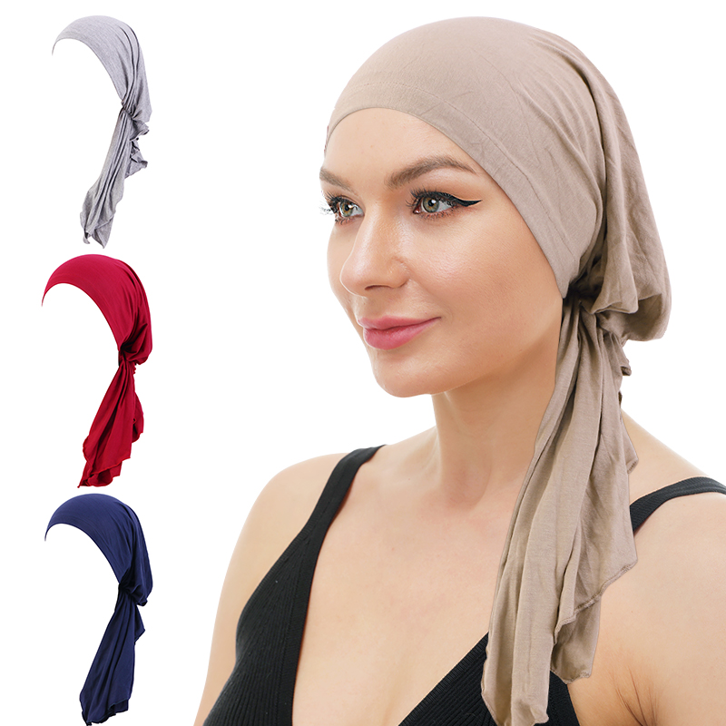 Wholesale High Quality chemo headwrap Manufacturer –  JDT-217A Cotton pre-tied head wrap headscarf – GATHERTOP
