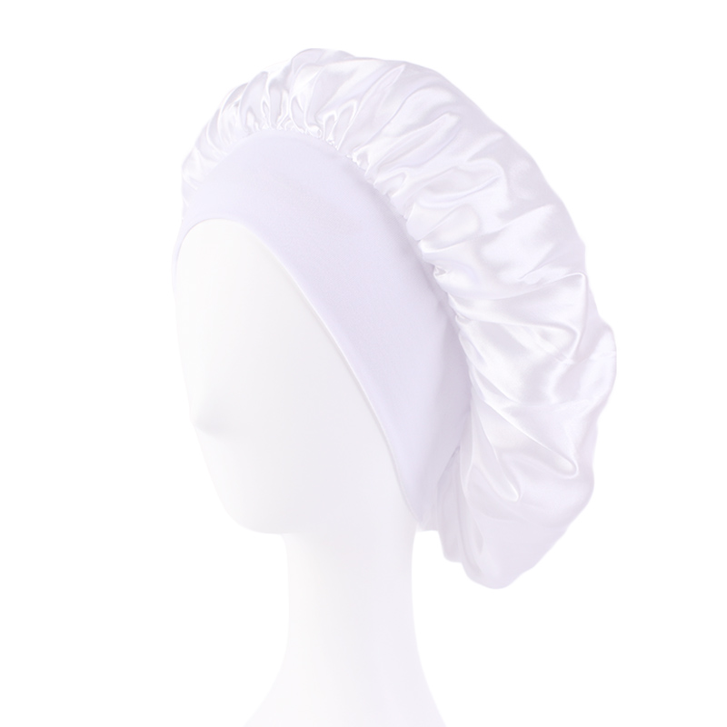 TJM-301 Wide band satin hair bonnet silky sleeping cap