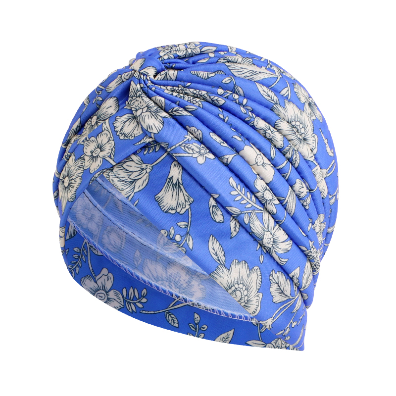 Floral pattern ruffle turban head wrap JD-1305T