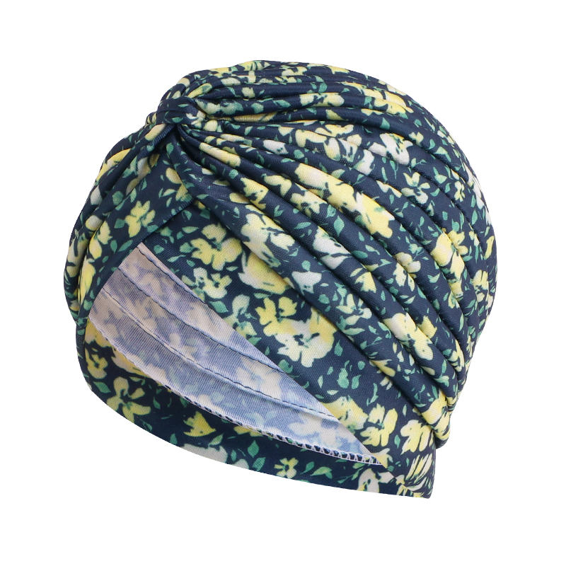Floral pattern ruffle turban head wrap JD-1305T