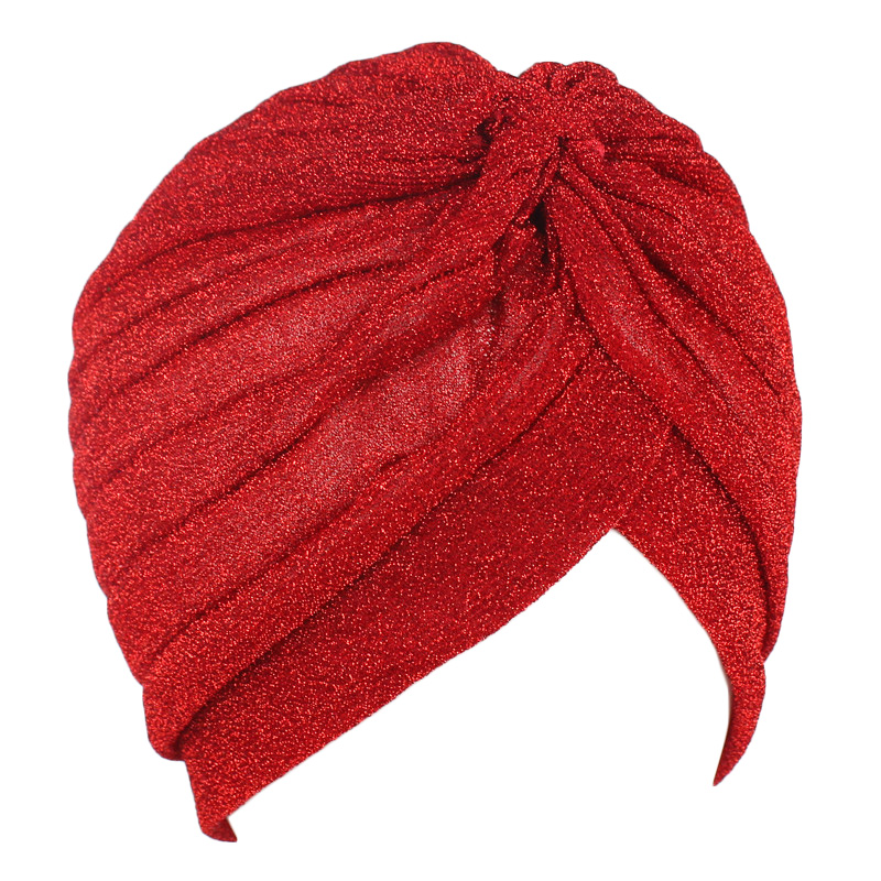Wholesale High Quality turban cancer Manufacturer –  TJM-28 Shinny ruffle turban head wrap – GATHERTOP detail pictures