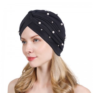Beaded ruffle turban head wrap head scarf TJM-49