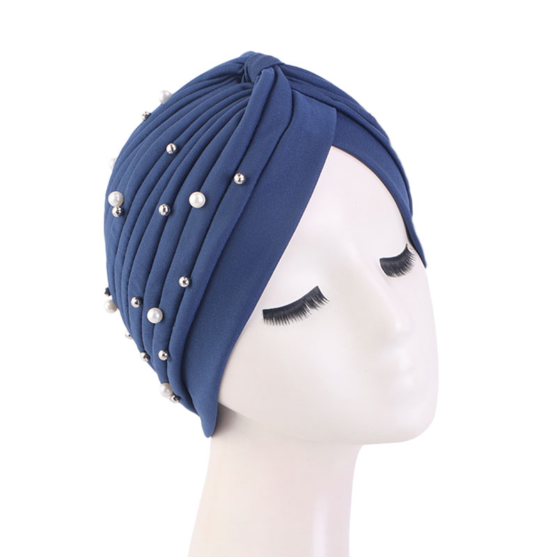 Beaded ruffle turban head wrap head scarf TJM-49