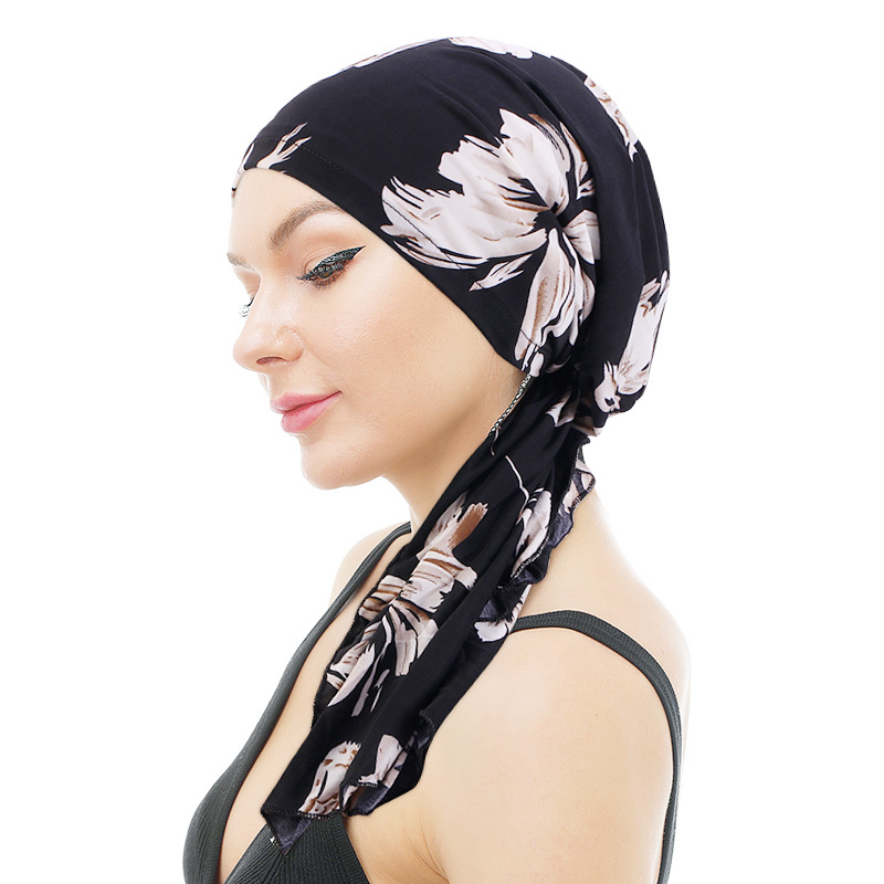Wholesale High Quality african head wrap Supplier –  JDT-217B Pre-tied head wrap headscarf women headwear – GATHERTOP