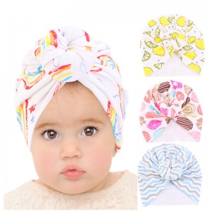 Wholesale High Quality turban chemo Factory –  kids top knot turban headband baby beanie headwrap K-07A – GATHERTOP