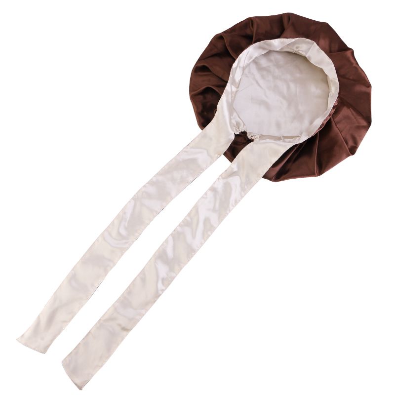 Double layer satin turban bonnet with tied band JDB-301N