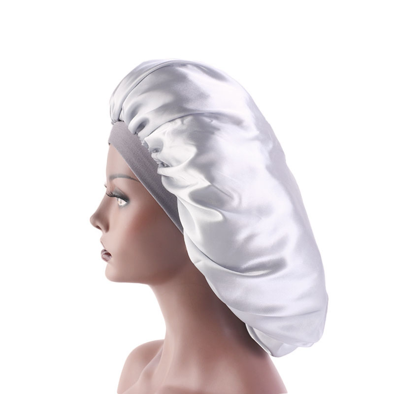 Large size stertchy headband satin bonnet TJM-405A