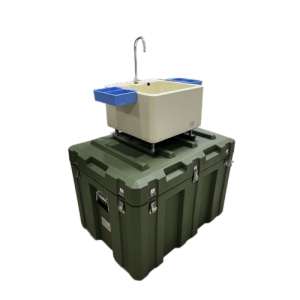 Portable Tabletop Model Hand Washing Sink Device with Two Water Badders