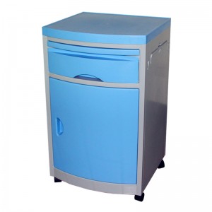 Factory Price For Medical Laptop Cart - ABS or S.S or Painted Steel Bedside Cabinet on Four 50mm Wheels with Drawers and Door –