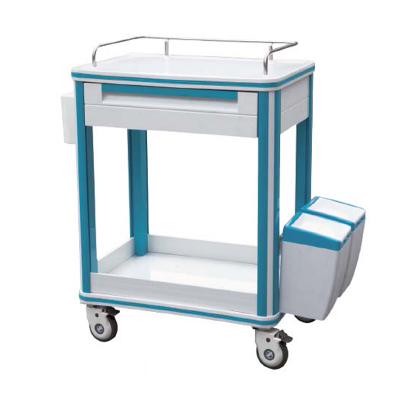 Manufactur standard Over Bed Desk Table - Two or Three-tier Stainless Steel or ABS Medical Nursing Treatment Trolley with Wheels –