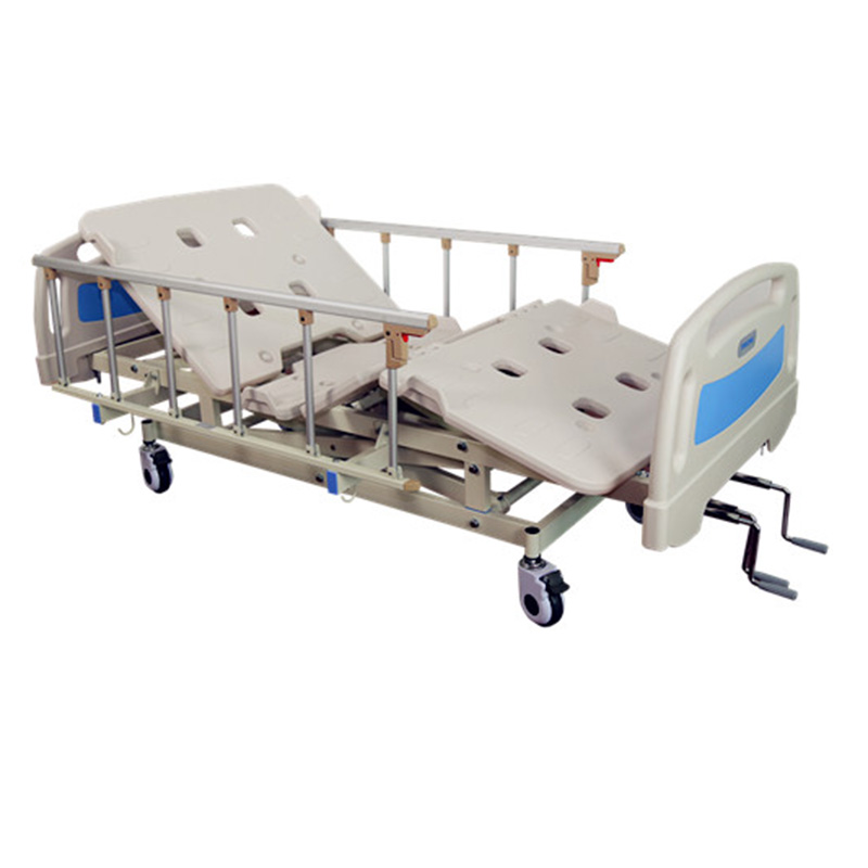 3 Cranks Fowler Bed Vertical Lift Manual Hospital Bed with Aluminum on Casters with Brake Featured Image