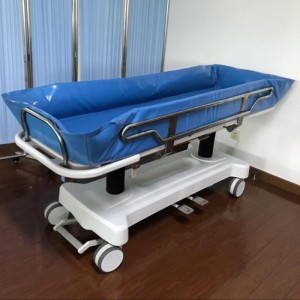 Wholesale Folding Mobile Hoist - Height Adjustable Hydraulic Shower Trolley For Patients Personal Hygiene –