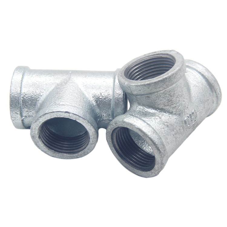 Galvanized Iron Pipe Fittings Equal BS/NPT Threads Tee in Beaded or Banded for Water Gas Fitting Hardware Fittings