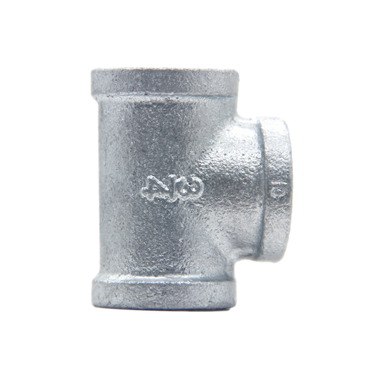 90 Degree Galvanized Female Tee in Malleable Iron Pipe Fitting cast Iron Pipe Connector with the size of 3/4 Inch