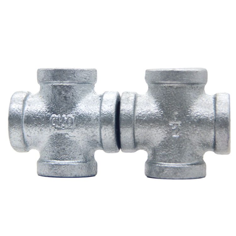 4 way Reducing Female Crosses gi Malleable Iron Pipe Fittings with 1\2 Inch and BS\NPT Threads Used for Fire Fighting System