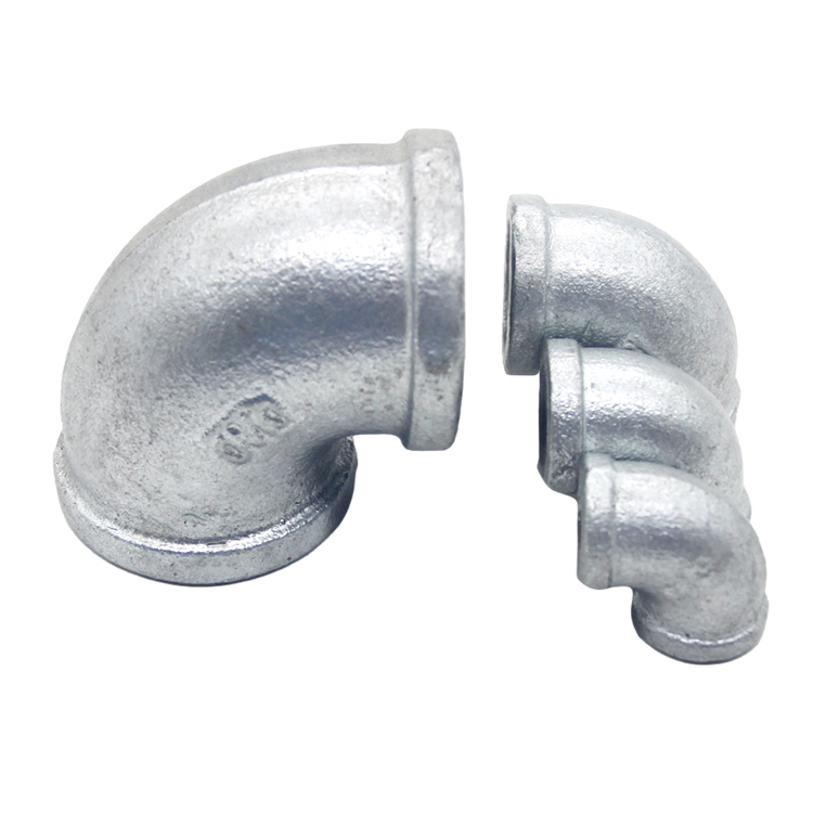90 degree Malleable Iron Pipe Connectors Elbows in BS\NPT\DIN Threads with 1\8 to 6 Size Used for Water Supply Oil