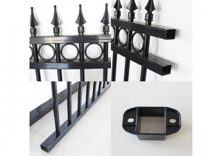 Outdoor Steel Fence Plack Robust a schéint Stol Picket Fence