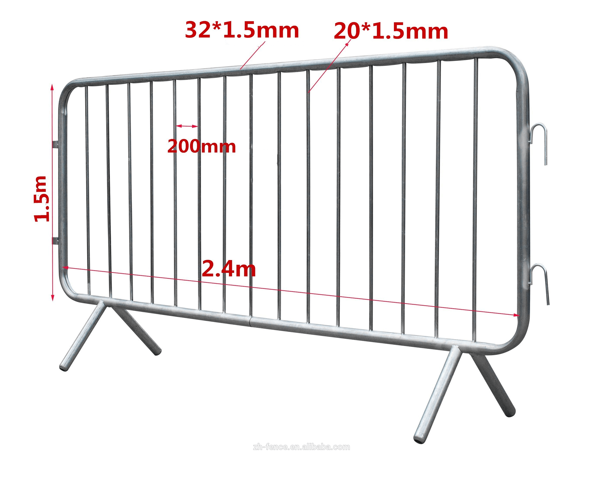 Lightweight isolation fencing for crowd control