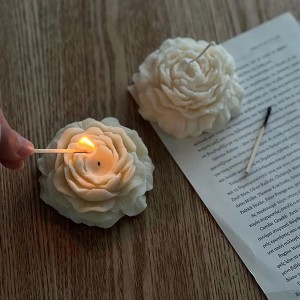 Peony Flower Shape Candle Pure Handmade Soy Wax