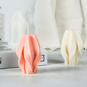 Customized 3D Sculpture Shaped New design Paraffin Wax Mold Circling Pillar Candles