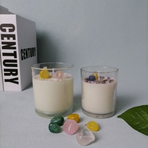 Healing Candles with Crystal stone Inside Spiral Aromatherapy Soy Candles with Manifestation Affirmation Meditation Relaxation