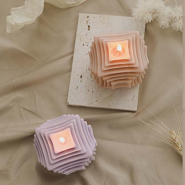 2018 Good Quality Scented Glass Jar Candle - 2021 new design Multi-layer cube shape scented candle for decoration – Seawell