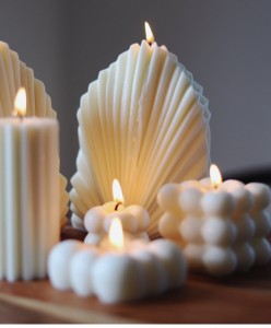 Scented soy wax fan shape candle for home decoration