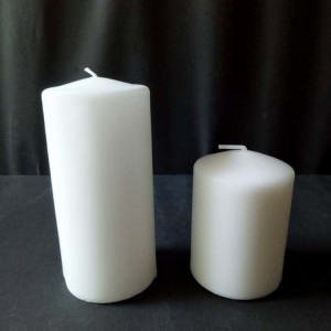 Lighting and Praying Machine Pressed 7cm Unscented White Color Church Pillar Candle