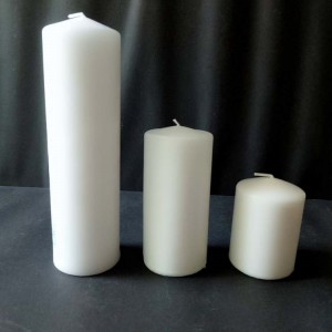 Lighting and Praying Machine Pressed 7cm Unscented White Color Church Pillar Candle
