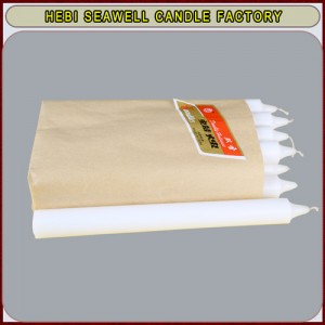 Big Size white bright candles with kraft paper package for africa market