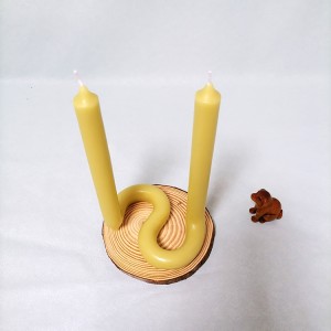 x Handmade twisted tapered candles