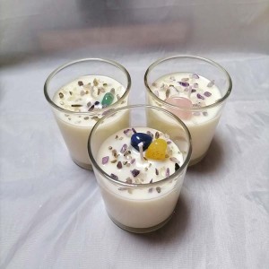 Hand poured soy wax Crystal Candles