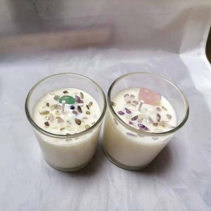 Hand poured soy wax Crystal Candles