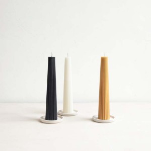 ribbed taper shaped candle for home party wedding decorative