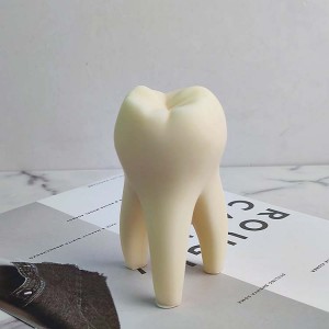 2023 new design creative art fun teeth shape candle for home decor as gift set