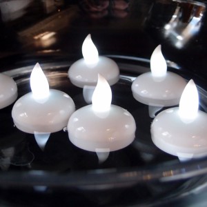12 LED Floating Tea Waterproof Wedding Party Floral Decoration Flameless Candles