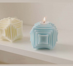 2021 new design Multi-layer cube shape scented candle for decoration