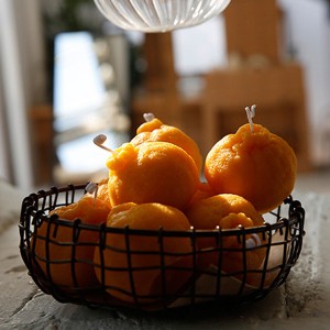 Supply high quality scented orange tangerine shape candle for home decoration