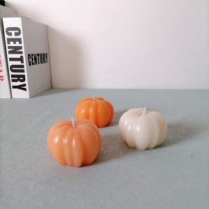Customized Pumpkin shaped colored wax candles for halloween