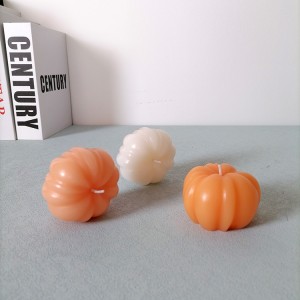 Customized Pumpkin shaped colored wax candles for halloween