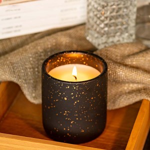 Long lasting Scented luxury Soy Wax Candle in gold star ceramic jar candle for christmas